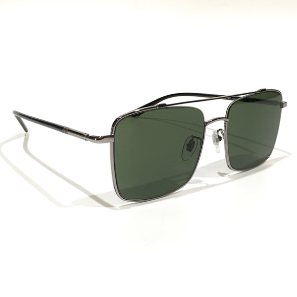 GUCCI AVIATOR SQUARE WEB SUNGLASSES -Black / Ruthenium / Green -NEW WITH CASE - Picture 7 of 12